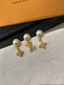 Louis Vuitton LV three-piece earrings with pearl letters-3608  
